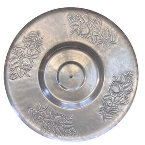 Vintage Everlast Forged Aluminum Hammered Rose Lazy Susan 14.5”